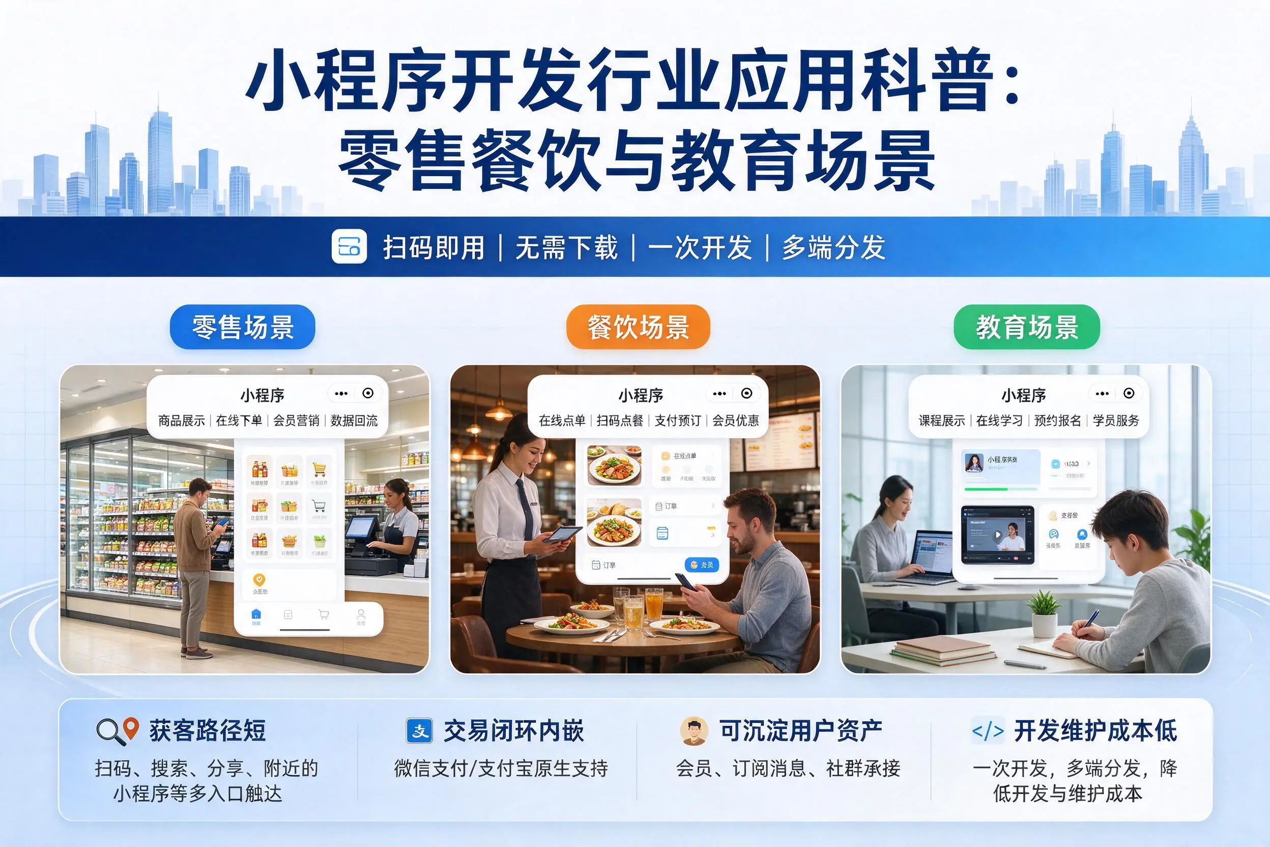 保亭小程序开发行业应用科普：零售餐饮与教育场景