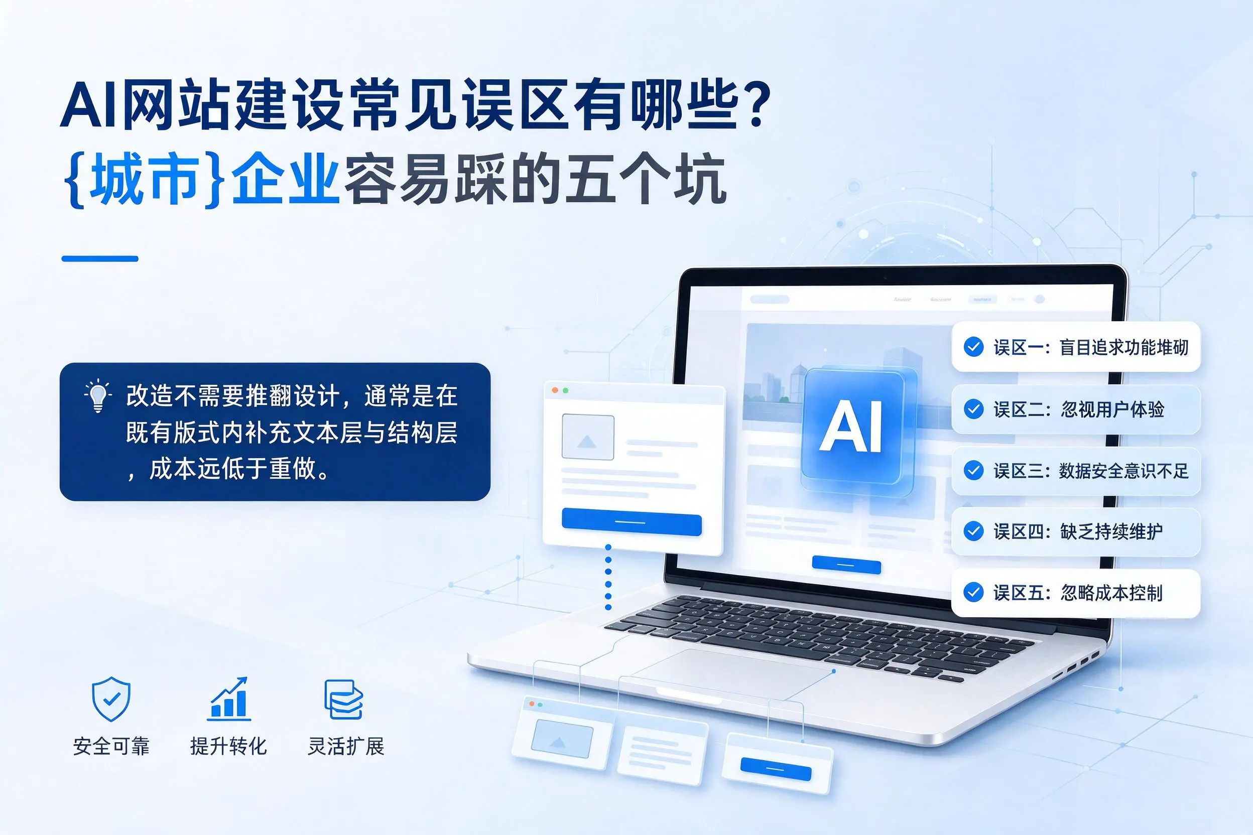 AI网站建设常见误区有哪些？保亭企业容易踩的五个坑