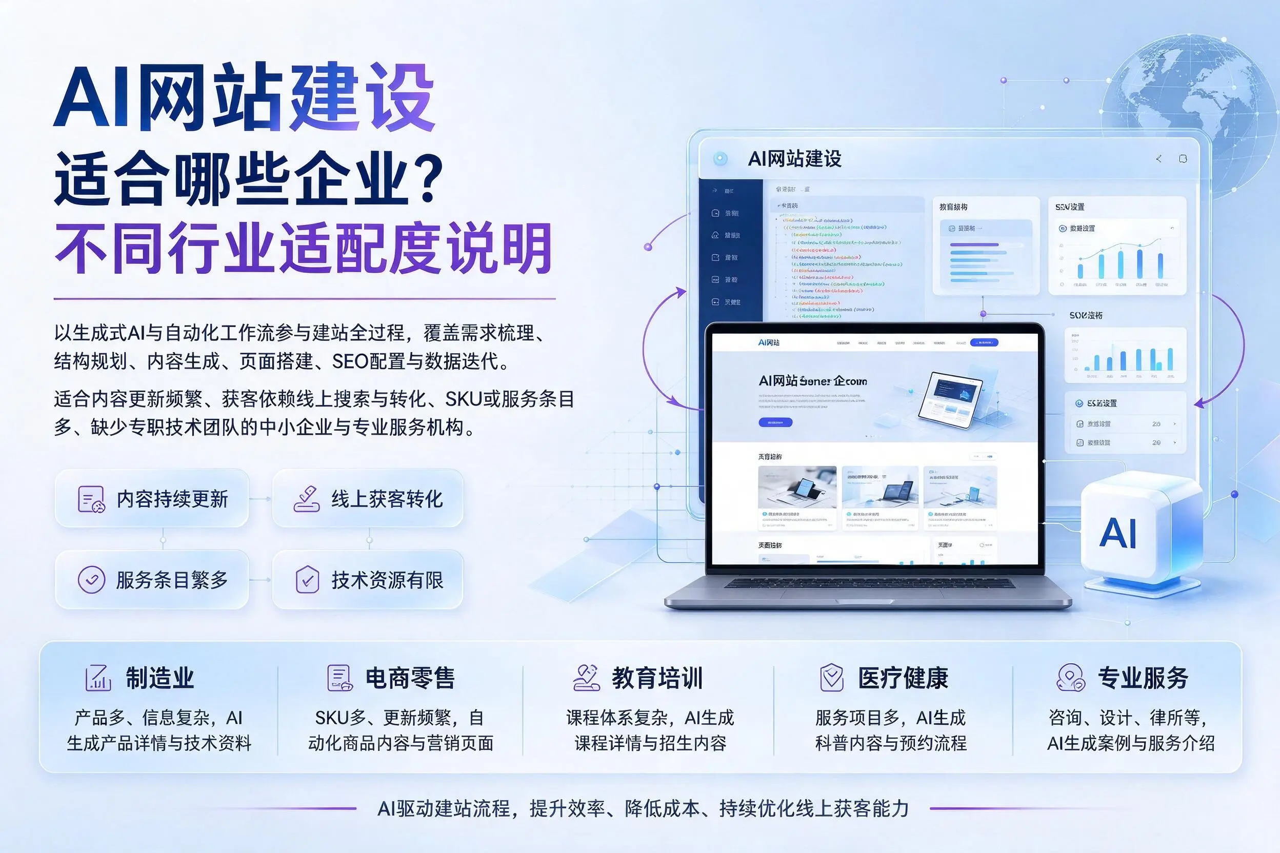 AI网站建设适合哪些企业?保亭不同行业适配度说明