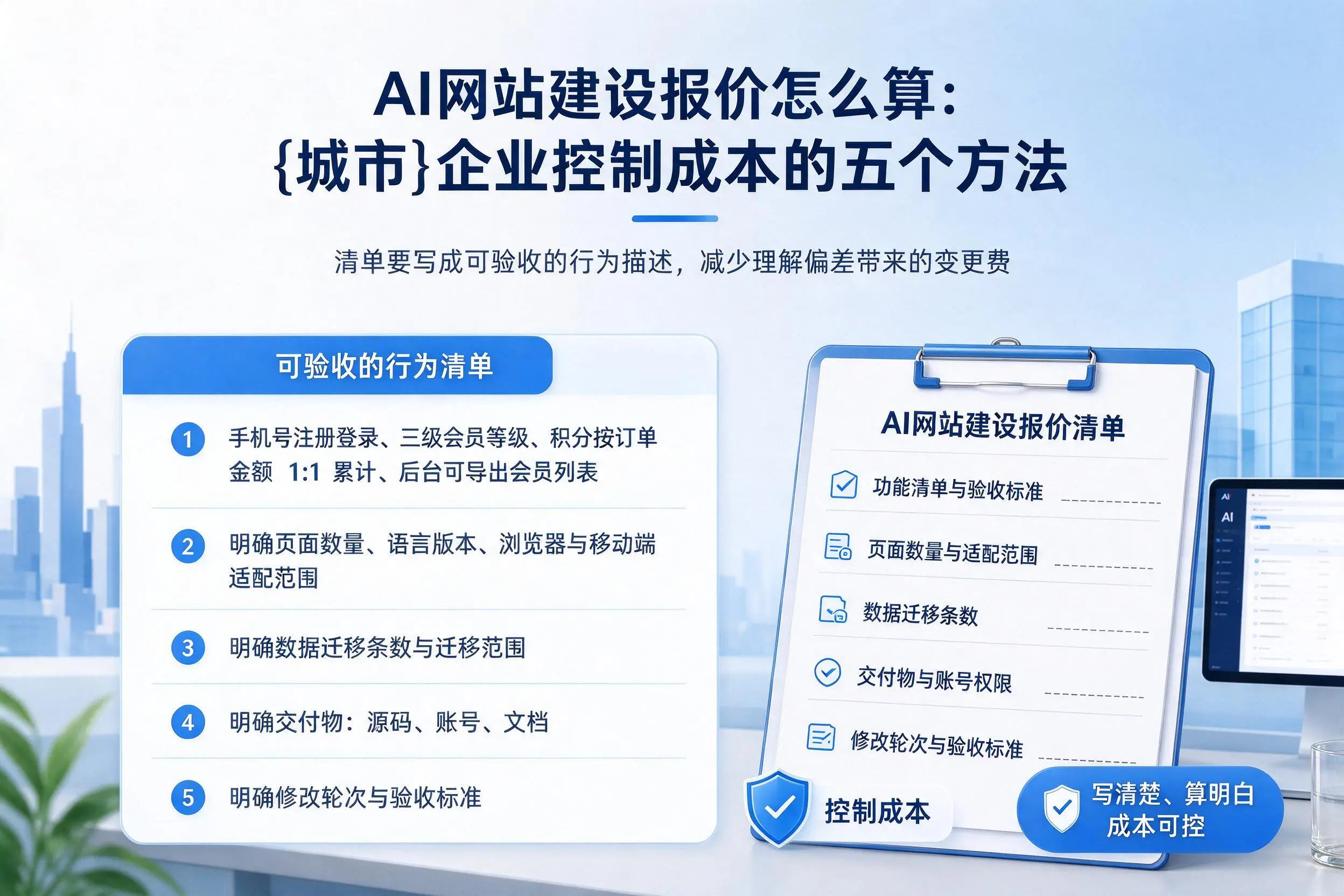 AI网站建设报价怎么算：保亭企业控制成本的五个方法